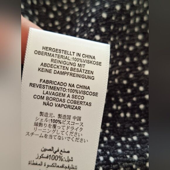 Equipment black with white dots  long sleeve blouse size M - Picture 6 of 6